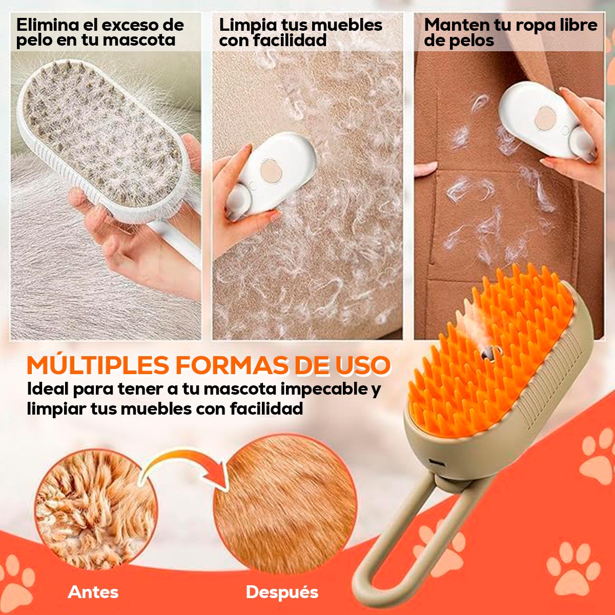 Miniatura 9 de Cepillo Vaporizador Quita pelos KP-2165